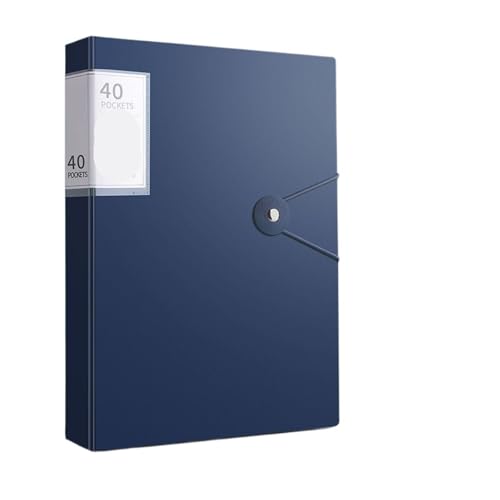 2 STÜCKE A4 Dateiordner 40 Seiten Wasserdichte Dokumententasche Studentenpapieraufbewahrung Informationsbroschüre Schreibwaren Büro Schulbedarf(Dark Blue) von YMYGCC