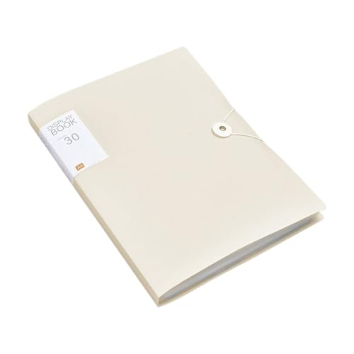 2 STÜCKE A4 Dateiordner Sichtbuch 30/60 Seiten Transparente Einlage Papier Dokument Organizer Tasche Büro Schulbedarf Schreibwaren(Beige 60 Pages) von YMYGCC