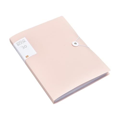 2 STÜCKE A4 Dateiordner Sichtbuch 30/60 Seiten Transparente Einlage Papier Dokument Organizer Tasche Büro Schulbedarf Schreibwaren(Light Pink 60 Pages) von YMYGCC