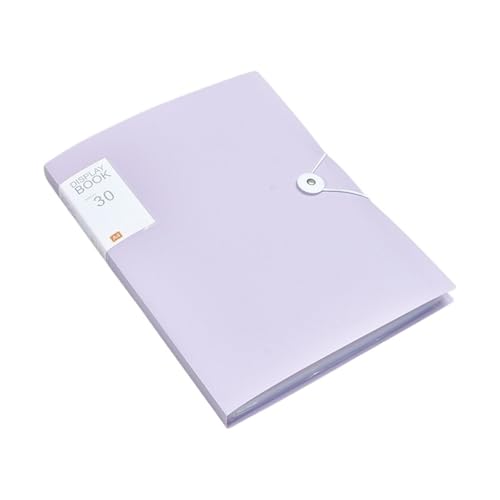 2 STÜCKE A4 Dateiordner Sichtbuch 30/60 Seiten Transparente Einlage Papier Dokument Organizer Tasche Büro Schulbedarf Schreibwaren(Purple 60 Pages) von YMYGCC