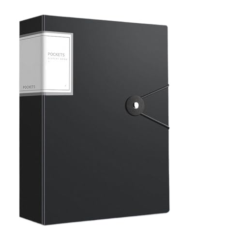 2 Stück 100 Blatt Seiten A4-Aktenordner, große Kapazität, Schnalle, A4-Dokumententasche, zusammenklappbar, mit Einsätzen for die Aufbewahrung von Büromaterial(Black) von YMYGCC