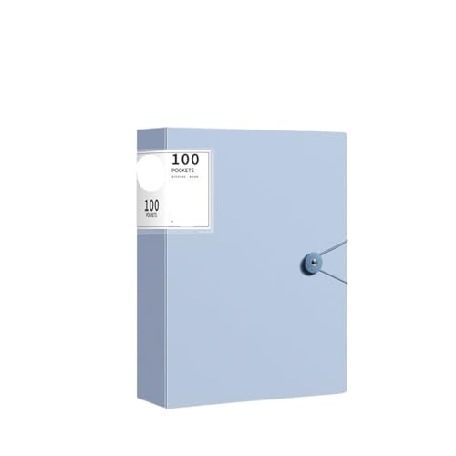 2 Stück 100 Blatt Seiten A4-Aktenordner, große Kapazität, Schnalle, A4-Dokumententasche, zusammenklappbar, mit Einsätzen for die Aufbewahrung von Büromaterial(Blue) von YMYGCC