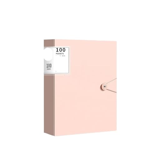 2 Stück 100 Blatt Seiten A4-Aktenordner, große Kapazität, Schnalle, A4-Dokumententasche, zusammenklappbar, mit Einsätzen for die Aufbewahrung von Büromaterial(Pink) von YMYGCC