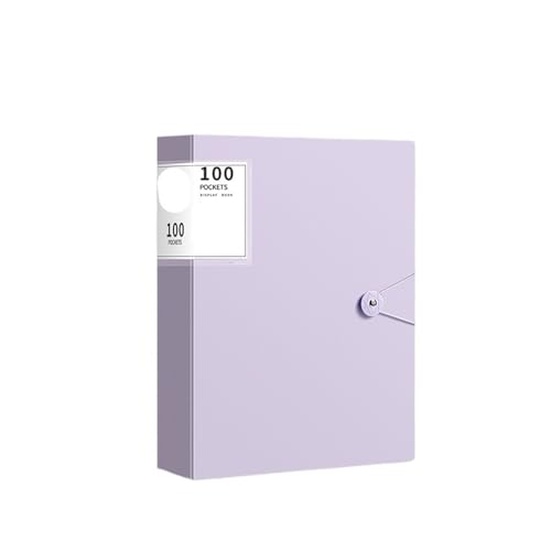 2 Stück 100 Blatt Seiten A4-Aktenordner, große Kapazität, Schnalle, A4-Dokumententasche, zusammenklappbar, mit Einsätzen for die Aufbewahrung von Büromaterial(Purple) von YMYGCC