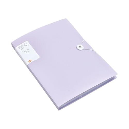 2 Stück A4-Dateiordner, Sichtbuch, 30/60 Seiten, transparente Einlage, Papier, Dokument-Organizer-Tasche, Schreibwaren, Büro, Schulbedarf(Purple 30 Pages) von YMYGCC