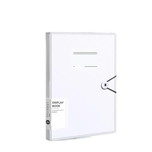 2 stücke Lagerung Ordner Aktentasche Quittungshalter Stationäre Papier Organizer Loseblattbinder A4 Datei Ordner Dokumente Clip(White) von YMYGCC