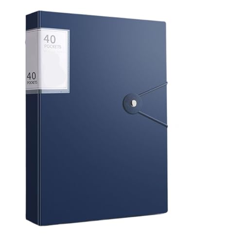 3-teiliges A4-Dateipaket mit 40 Seiten, Budgetbinder, Dateiordner, große Kapazität, Dokumentenheft, Studentenschreibwaren, Schreibtisch-Organizer(Dark Blue-A4) von YMYGCC