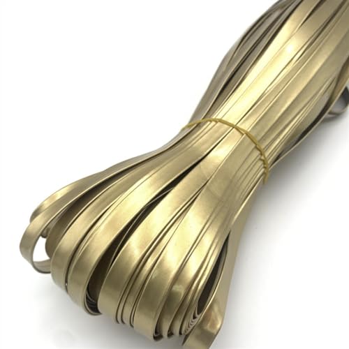 5 Meter 5/8/10/15/20 mm glänzendes geflochtenes PU-Lederband, flaches Lederband, Schnur, Seil, DIY-Halskette, Armbandherstellung. (Color : Gold, Size : 10mm) von YMYGCC
