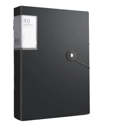 Aufbewahrungsordner, Testpapier-Quittungshalter, Studenten, Loseblattordner, A4-Dateiordner, Papier-Organizer, Dokumente, Clip(Black-40 pages) von YMYGCC