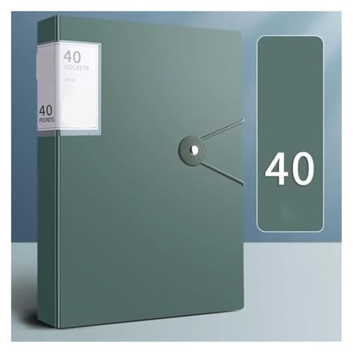 Aufbewahrungsordner, Testpapier-Quittungshalter, Studenten, Loseblattordner, A4-Dateiordner, Papier-Organizer, Dokumente, Clip(Green-40 pages) von YMYGCC