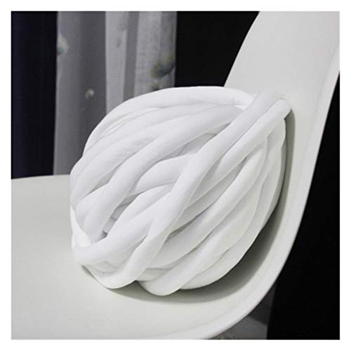 Roving Häkeln 1000g Super dicke klobige Garn-Hand-DIY 30mm weiche Anti-Pilling-sperrige Armweben-Decken-Spin-Roving-Garn zum Stricken 981 (Color : White) von YMYGCC