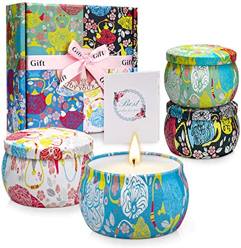 YMing Duftkerzen Geschenkset für Frauen, 4 * 5.65Oz Duftkerze Set Aroma Kerzen,NatürlichesSojawachs,Lavendel-,Gardenie-,Jasmin-,Vanilleduft,für Muttertag,Geburtstag, Weihnachtsgeschenke YMing Duftkerzen Geschenkset für Frauen, 4 * 5.65Oz Duftkerze Set Aroma Kerzen,NatürlichesSojawachs,Lavendel-,Gardenie-,Jasmin-,Vanilleduft,für Muttertag,Geburtstag, Weihnachtsgeschenke von YMing