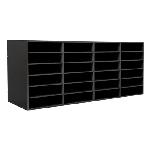 YNAADYH Schreibtisch,Ablagefächer,6x4 Dokumentenablage,Ablagefächer,Dokumentenablage Büro Organizer Schreibtischablage 24 Fächer Schwarz Briefablage von YNAADYH