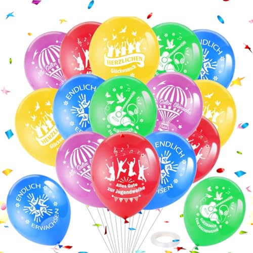 Jugendwidmungsfest-Ballons,Jugendweihe Luftballon, Ballons für Jungs und Mädchen zur Jugendweihe Deko. von YNDJK