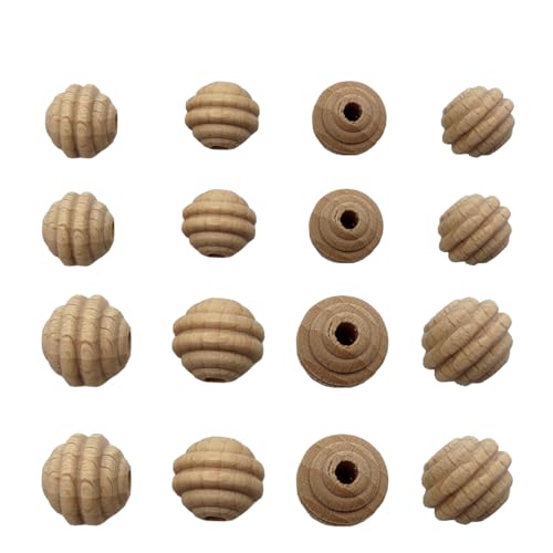 YNGMEANS 50 Stück 16 mm Gewindeperlen aus Buchenholz, ungefärbt, runde Holz-Wabenperlen, unlackiert, Bienenstock-Gewinde-Abstandshalter für DIY-Schmuckherstellung, Handwerk YNGMEANS 50 Stück 16 mm Gewindeperlen aus Buchenholz, ungefärbt, runde Holz-Wabenperlen, unlackiert, Bienenstock-Gewinde-Abstandshalter für DIY-Schmuckherstellung, Handwerk von YNGMEANS