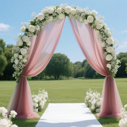 3m x 160cm Soft Tüllstoff,Netzstoff Dekostoff Drapierstoff,Rosa Tüll Stoffe zum Nähen,DIY für Geburtstag Wedding Decoration Hochzeitsbogen Party Dekor Tüll Stoffe Meterware von YNNHUDEEP