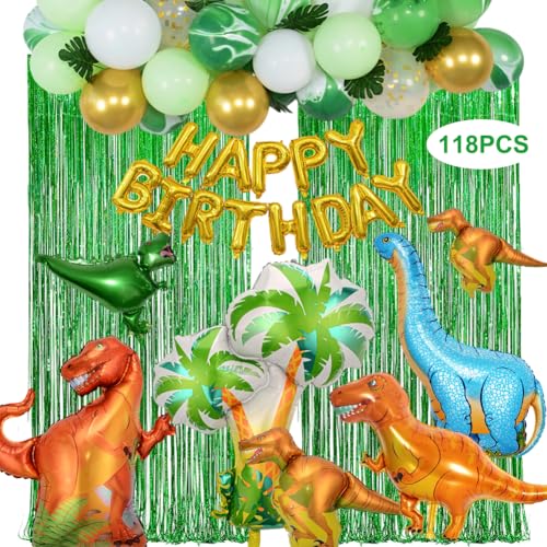 Dino Geburtstag Deko Party Luftballons - 118 Stück Kindergeburtstag Partys Dinosaurier Ballons Dschungel Folienballon Wald Geburtstagsdeko Ballon Dekoration für Kinder Dino Geburtstag Deko Party Luftballons - 118 Stück Kindergeburtstag Partys Dinosaurier Ballons Dschungel Folienballon Wald Geburtstagsdeko Ballon Dekoration für Kinder von YNNHUDEEP