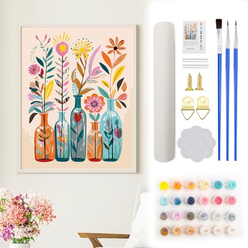 YNOYMO Malen Nach Zahlen Erwachsene Blumen DIY Handgemalt Ölgemälde Leinwand Set mit Pinseln Acrylfarben Paint by Numbers für Frauen Home Decor Ohne Rahmen 40x50cm YNOYMO Malen Nach Zahlen Erwachsene Blumen DIY Handgemalt Ölgemälde Leinwand Set mit Pinseln Acrylfarben Paint by Numbers für Frauen Home Decor Ohne Rahmen 40x50cm von YNOYMO