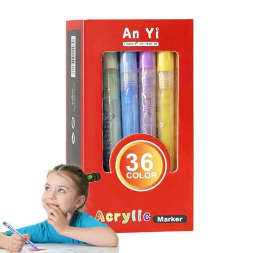 YNPQTDS Acrylfarben, Acrylstifte für die Malerei | Hochpigmentierte Acrylmarker - Wasserdichtes Malwerkzeug, Handwerkskunstzubehör für professionelle Künstler oder Anfänger YNPQTDS Acrylfarben, Acrylstifte für die Malerei | Hochpigmentierte Acrylmarker - Wasserdichtes Malwerkzeug, Handwerkskunstzubehör für professionelle Künstler oder Anfänger von YNPQTDS