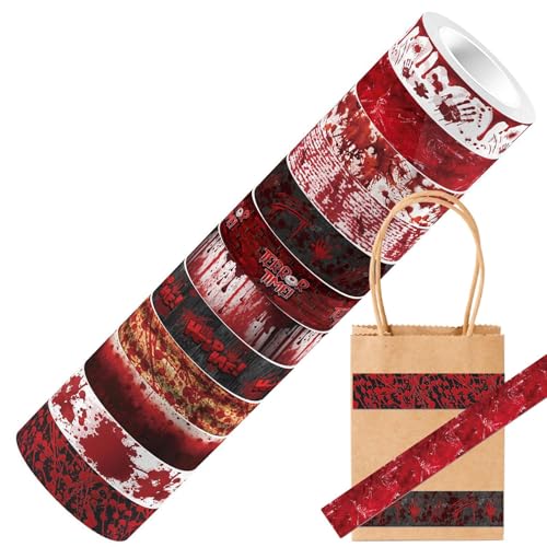 YNPQTDS Klebebandrolle für Halloween, selbstklebend, dekorativ, für Wände, 5 m, Blutrand für Scrapbooking- , für Bastelpapier, Computer, Wände YNPQTDS Klebebandrolle für Halloween, selbstklebend, dekorativ, für Wände, 5 m, Blutrand für Scrapbooking- , für Bastelpapier, Computer, Wände von YNPQTDS