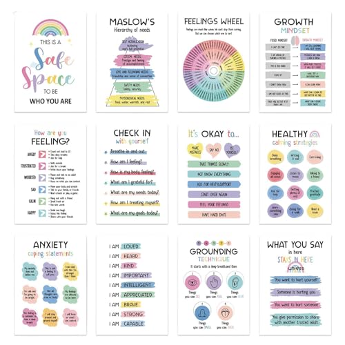 YNPQTDS Poster für psychische Gesundheit, 25,4 x 35,6 cm, Wandkunst, Dekorationen, beschichtetes Papier mit doppelseitiger Laminierung, Wachstumsmindset, inspirierende Poster für Kinderzimmer, Schule YNPQTDS Poster für psychische Gesundheit, 25,4 x 35,6 cm, Wandkunst, Dekorationen, beschichtetes Papier mit doppelseitiger Laminierung, Wachstumsmindset, inspirierende Poster für Kinderzimmer, Schule von YNPQTDS