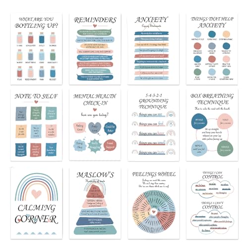 YNPQTDS Poster für psychische Gesundheit, 25,4 x 35,6 cm, Wandkunst, Dekorationen, beschichtetes Papier mit doppelseitiger Laminierung, Wachstumsmindset, inspirierende Poster für Kinderzimmer, Schule YNPQTDS Poster für psychische Gesundheit, 25,4 x 35,6 cm, Wandkunst, Dekorationen, beschichtetes Papier mit doppelseitiger Laminierung, Wachstumsmindset, inspirierende Poster für Kinderzimmer, Schule von YNPQTDS
