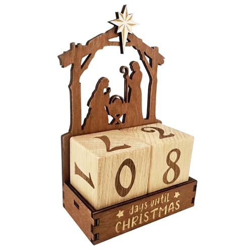 YNPQTDS Weihnachtskalender Countdown, 25 Tage Holz Krippenszene Weihnachts Adventskalender, Weihnachtskrippe Tischdekoration Für Zuhause Wohnzimmer Deko YNPQTDS Weihnachtskalender Countdown, 25 Tage Holz Krippenszene Weihnachts Adventskalender, Weihnachtskrippe Tischdekoration Für Zuhause Wohnzimmer Deko von YNPQTDS