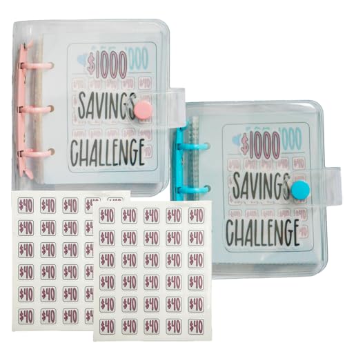 1000 Savings Challenge Binder Gehalt- & Aufwendungsumschläge Geld Organizer Mappe Mini 25 Umschlag Challenge Binder Geld Sparen Brieftasche Geld Sparen Binder 2 Stück 1000 Savings Challenge Binder Gehalt- & Aufwendungsumschläge Geld Organizer Mappe Mini 25 Umschlag Challenge Binder Geld Sparen Brieftasche Geld Sparen Binder 2 Stück von YNR