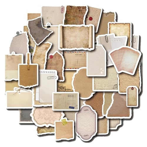 120 Stücke Retro Stickers, Vintage Stickers, Adesivi di Carta Vintage per Album di Ritagli, Forniture Estetiche per Diari, Etichette Adesive Retrò Per Scrapbooking von YNR