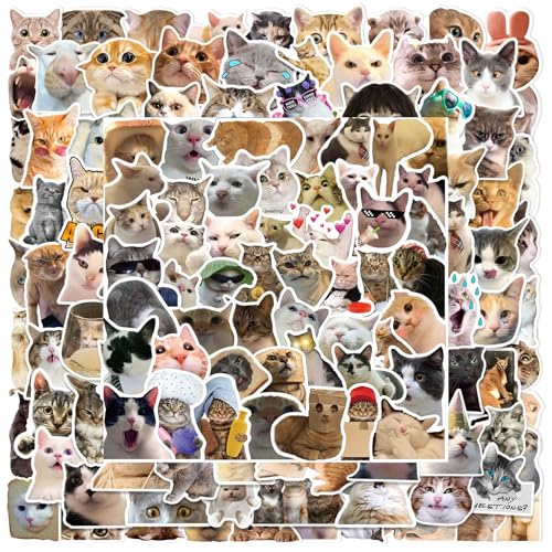 150 Stücke Süße Katzen Aufkleber, Cute Katzen Sticker, Lustiges Katzen Aufkleber Set, Wasserfeste Vinyl Aufkleber Aesthetic Aufkleber für DIY Basteln Deko, Wasserflaschen, Scrapbooking, Laptops von YNR