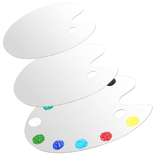 3 transparente Acrylfarbpalette, antihaftbeschichtete Ölfarbenpalette, ovale Form, Künstlermalpalette, Acryl-Künstlerpalette, Kunstmalpaletten für DIY, Kunst, Handwerk, Malerei (3 Größen) von YNR