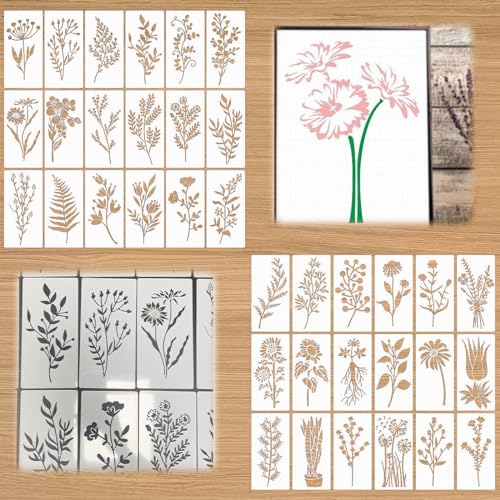 Blumen Schablone zum Malen Malschablonen aus Kunststoff Wildblumen Schablonen Wiederverwendbar Blattmalerei Schablonen Blätter Schablone Wiederverwendbar Zeichnung Malschablonen 36 Stück Blumen Schablone zum Malen Malschablonen aus Kunststoff Wildblumen Schablonen Wiederverwendbar Blattmalerei Schablonen Blätter Schablone Wiederverwendbar Zeichnung Malschablonen 36 Stück von YNR