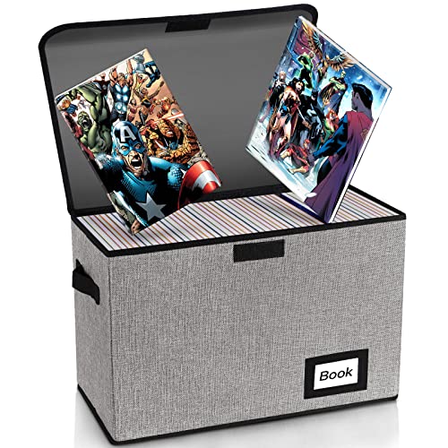 YNSZAS Comic-Buch-Aufbewahrungsboxen, 40,1 x 19,8 x 30 cm, zusammenklappbar, kurz, für 160–180 Sammlungen, Comic-Buch-Behälter, Regal, Schutz, Organizer, Mülleimer, Grau, 5 Stück YNSZAS Comic-Buch-Aufbewahrungsboxen, 40,1 x 19,8 x 30 cm, zusammenklappbar, kurz, für 160–180 Sammlungen, Comic-Buch-Behälter, Regal, Schutz, Organizer, Mülleimer, Grau, 5 Stück von YNSZAS