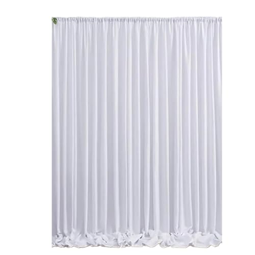 Hochzeitsbogen Vorhang,Querbehang Freihanddeko 5 x 8/10 Fuß faltenfreie weiße Satin-Hintergrundvorhänge for Hochzeit, Geburtstag, Partys, Fotografie, Hintergrunddekorationen(1pcs white,150x214cm) von YNZUNMY