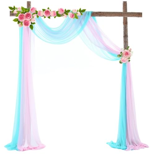 Hochzeitsbogen Vorhang,Querbehang Freihanddeko 70*550cm Hochzeit Bogen Drapieren Chiffon Stoff Drapieren Vorhang Drapierung Hochzeit Chiffon Drapieren Zeremonie Empfang Hängende Dekoration(Pink and bl Hochzeitsbogen Vorhang,Querbehang Freihanddeko 70*550cm Hochzeit Bogen Drapieren Chiffon Stoff Drapieren Vorhang Drapierung Hochzeit Chiffon Drapieren Zeremonie Empfang Hängende Dekoration(Pink and bl von YNZUNMY