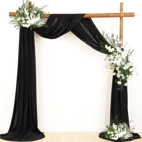 Hochzeitsbogen Vorhang,Querbehang Freihanddeko Chiffon-Hochzeits-Bogen-Drapierstoff, durchsichtige Vorhänge, Drapierung, Zeremonie, Empfang, Hintergrund, Vorhang, Party-Beute, Weihnachten(Black,70x800 Hochzeitsbogen Vorhang,Querbehang Freihanddeko Chiffon-Hochzeits-Bogen-Drapierstoff, durchsichtige Vorhänge, Drapierung, Zeremonie, Empfang, Hintergrund, Vorhang, Party-Beute, Weihnachten(Black,70x800 von YNZUNMY
