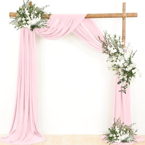 Hochzeitsbogen Vorhang,Querbehang Freihanddeko Chiffon-Hochzeits-Bogen-Drapierstoff, durchsichtige Vorhänge, Drapierung, Zeremonie, Empfang, Hintergrund, Vorhang, Party-Beute, Weihnachten(Pink,70x800c Hochzeitsbogen Vorhang,Querbehang Freihanddeko Chiffon-Hochzeits-Bogen-Drapierstoff, durchsichtige Vorhänge, Drapierung, Zeremonie, Empfang, Hintergrund, Vorhang, Party-Beute, Weihnachten(Pink,70x800c von YNZUNMY