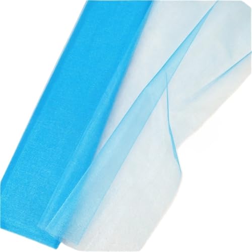 YNZUNMY Hochzeitsbogen Vorhang,Querbehang Freihanddeko 48cmX10m Tüll Rolle Kristall Stoff Rolle Spule Hochzeit Dekoration Geburtstag Party Dusche Hochzeit Zubehör(Light Blue,48cmX10m) von YNZUNMY