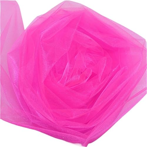 YNZUNMY Hochzeitsbogen Vorhang,Querbehang Freihanddeko 5M/10M Tüll Rolle Kristall Stoff Organza Rolle Spule for Hochzeit Dekoration Geburtstag Party Zubehör(Durk pink,48cmX5m) von YNZUNMY