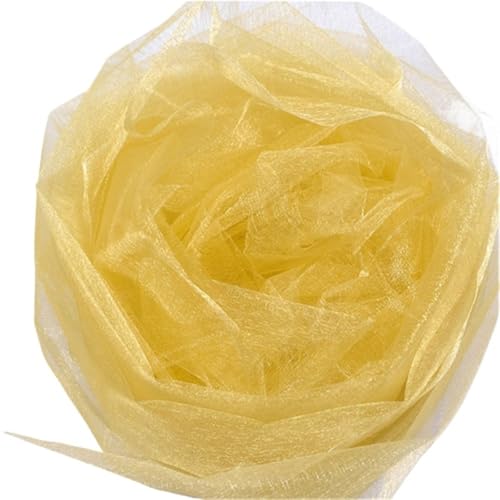 YNZUNMY Hochzeitsbogen Vorhang,Querbehang Freihanddeko 5M/10M Tüll Rolle Kristall Stoff Organza Rolle Spule for Hochzeit Dekoration Geburtstag Party Zubehör(Gold,48cmX5m) von YNZUNMY