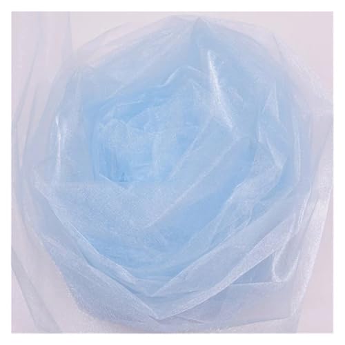 YNZUNMY Hochzeitsbogen Vorhang,Querbehang Freihanddeko 5M/10M Tüll Rolle Kristall Stoff Organza Rolle Spule for Hochzeit Dekoration Geburtstag Party Zubehör(Lake Blue,48cmX10m) von YNZUNMY