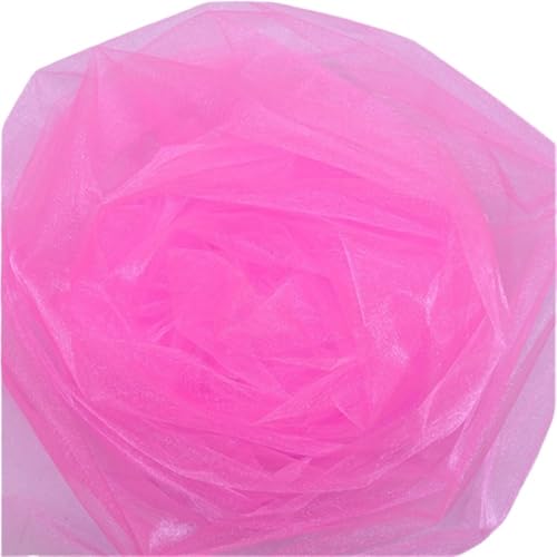 YNZUNMY Hochzeitsbogen Vorhang,Querbehang Freihanddeko 5M/10M Tüll Rolle Kristall Stoff Organza Rolle Spule for Hochzeit Dekoration Geburtstag Party Zubehör(Pink,48cmX10m) von YNZUNMY