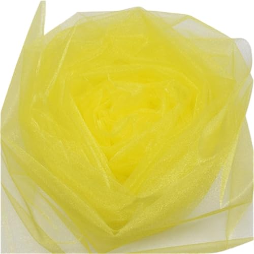 YNZUNMY Hochzeitsbogen Vorhang,Querbehang Freihanddeko 5M/10M Tüll Rolle Kristall Stoff Organza Rolle Spule for Hochzeit Dekoration Geburtstag Party Zubehör(Yellow,48cmX5m) von YNZUNMY