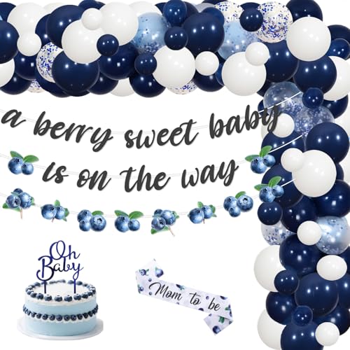Blueberry Babyparty-Dekorationen, A Berry Sweet Baby is On The Way Banner Girlande Banner Girlande Kuchen Cupcake Topper Ballon für Obst Thema Beere Süße Babyparty Dekoration Blueberry Babyparty-Dekorationen, A Berry Sweet Baby is On The Way Banner Girlande Banner Girlande Kuchen Cupcake Topper Ballon für Obst Thema Beere Süße Babyparty Dekoration von YO PERREO SOLA