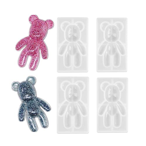 Bärchen Silikonform Epoxidharz, 4 Stück 3D Teddybär Epoxidharz Form,Gießharz Silikon Mould für DIY Anhänger, Schlüsselanhänger, Ornament, Kunsthandwerk Bärchen Silikonform Epoxidharz, 4 Stück 3D Teddybär Epoxidharz Form,Gießharz Silikon Mould für DIY Anhänger, Schlüsselanhänger, Ornament, Kunsthandwerk von YODOOLTLY