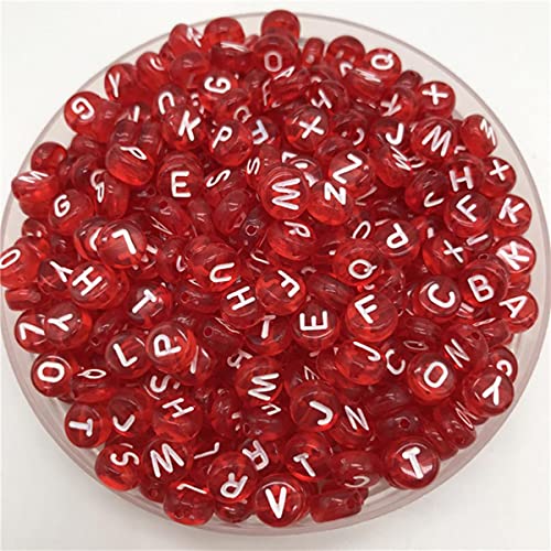 100pcs 7mm Buchstaben Perlen Bunte Mischung Ovale Form 26 Alphabet Charms DIY Perlen Für Armband Halskette Schmuck Machen-Rot 100pcs 7mm Buchstaben Perlen Bunte Mischung Ovale Form 26 Alphabet Charms DIY Perlen Für Armband Halskette Schmuck Machen-Rot von YOENYSDFLI