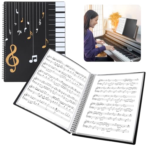 120 Pages Sheet Music Folder, Spiral Binder Music File Holder, Paper Document Storage Organizer, Waterproof Choir Folder, Concert Choral Folder, Fit A4-Size Paper, 9.3 × 12.4 In von YOFAPA