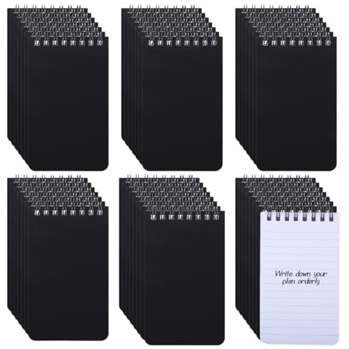 YOFAPA 50 Pcs kleine Spiralen Notizblöcke, 3 x 5 Zoll Mini-Notizbücher, 60 Blätter Mini tragbare Tasche Notebook, Top gebundene Notebook Memo Blöcke für Home Office von YOFAPA