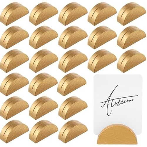 YOFAPA 50 Stück Gold Tischnummernständer, kleine Holzkartenhalter, Hochzeitstischkartenständer, elegantes halbrundes Design für Namenskarten, Tags, Fotos, Tischschildhalter für Hochzeiten, Bankette YOFAPA 50 Stück Gold Tischnummernständer, kleine Holzkartenhalter, Hochzeitstischkartenständer, elegantes halbrundes Design für Namenskarten, Tags, Fotos, Tischschildhalter für Hochzeiten, Bankette von YOFAPA