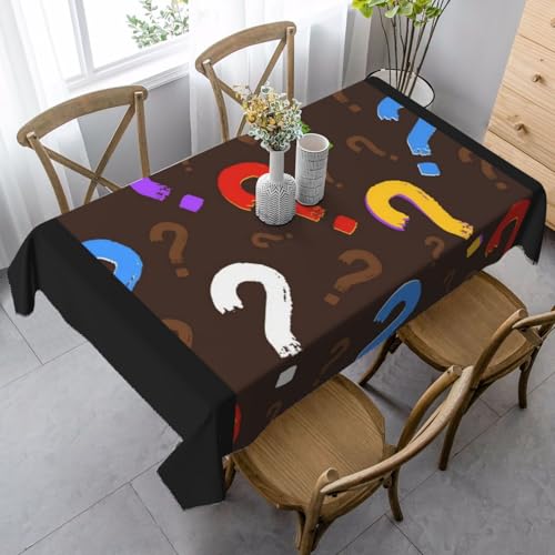 Buntes Fragezeichen, rechteckige Tischdecke, 89 x 149 cm, wasserdicht, staubdicht Buntes Fragezeichen, rechteckige Tischdecke, 89 x 149 cm, wasserdicht, staubdicht von YOFIEN